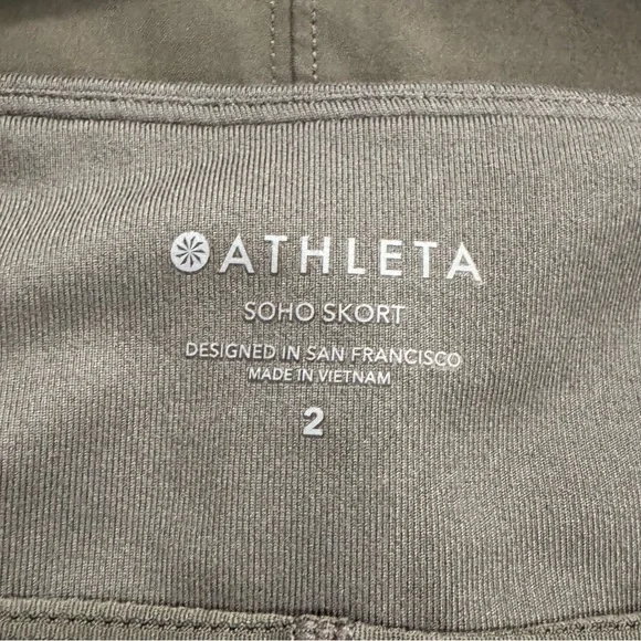 Athleta Women's Soho Skort Skirt Pickleball Golf Pockets Athletic Olive Green - Picture 7 of 12